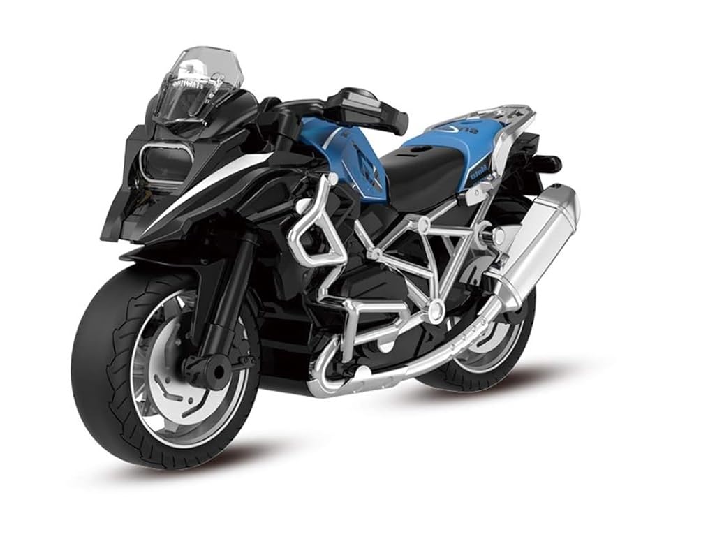 Invite Enterprise Diecast Motorcycle Scale Model, Pull-Back Cars Alloy Simulation Superbike With Lights And Sound For Dashboard Of Cars, Children, And Adults?Random Colour?