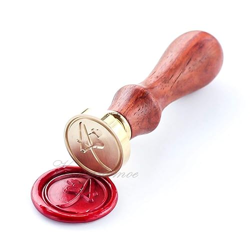 Miniatura 7 de VOOSEYHOME Elegante alfabeto inicial K con sello de cera de corazón con mango de palisandro, decoración en embalaje de regalo, invitación, libro de