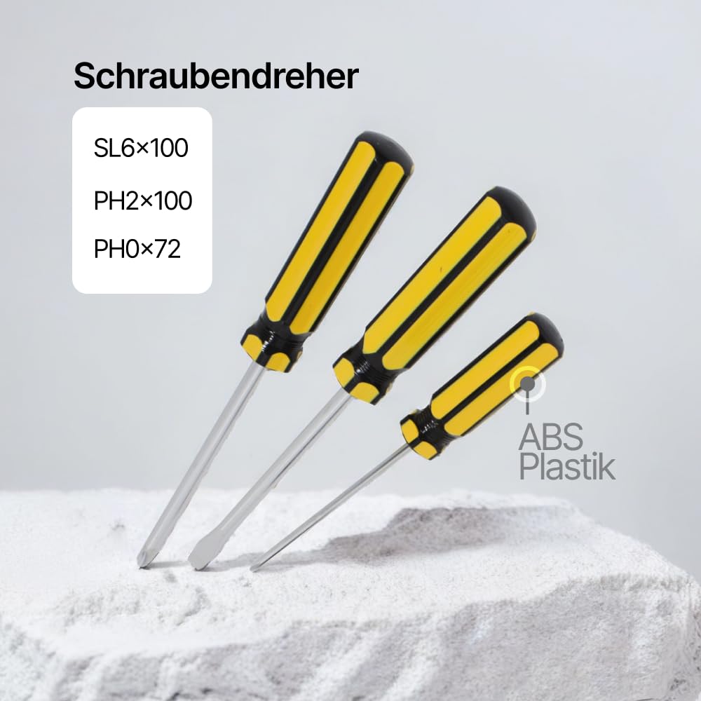 Werkzeugkoffer gefüllt profi, Meister werkzeugkoffer, Werkzeugkasten gefüllt,16-teilig, Robust und hochwertig, Feinmechaniker werkzeug set, Werkzeugbox gefüllt