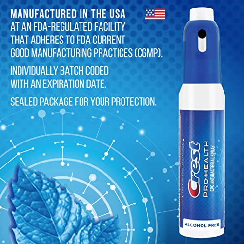 Crest Pro-Health | Portable Alcohol-Free Cpc Antibacterial Mist With Clean Mint Flavor | Fights Odor-Causing Bacteria For Instant Fresh Breath - 1 Count (0.44Oz) Breath Spray #TOP3