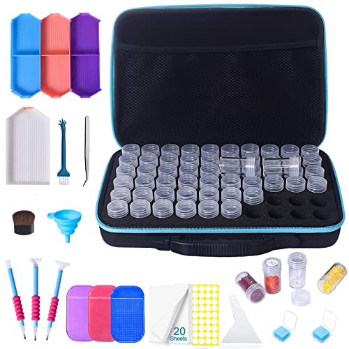 Benory Diamond Painting Accessoriesï¼Œ60 Slot Diamond Painting Storage Containers with 114Pcs Diamond Painting Tools for Diamond Painting Art