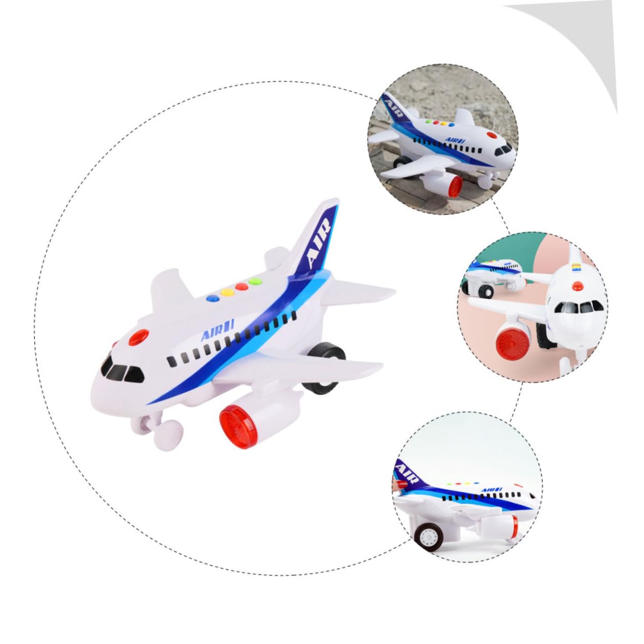 ifundom Avión de Juguete Inercial para Bebés, Modelo de Aeronave Giratorio sin Batería, Juguete Educativo para Desarrollo Infantil Luces, Adecuado para Pequeños y Recién Nacidos