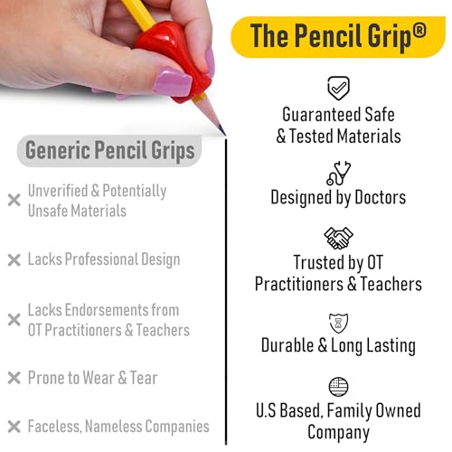 The Pencil Grip 3-Step Training Kit - Crossover Grip, Pinch Grip & Standard Pencil Grip Ergonomic Writing Aids for Kids, Students, Fine Motor Development, Assorted Colors, Pack of 3 Grips (1 per Type)