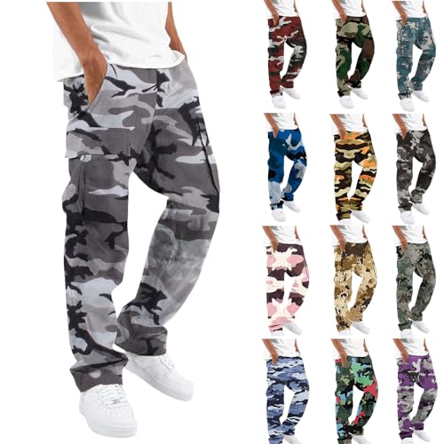Pantalones cargo de camuflaje para hombre, ajustados, pantalones de combate para hombre, cintura elástica, ropa de trabajo, pantalones de camuflaje para hombre, pantalones casuales militares de