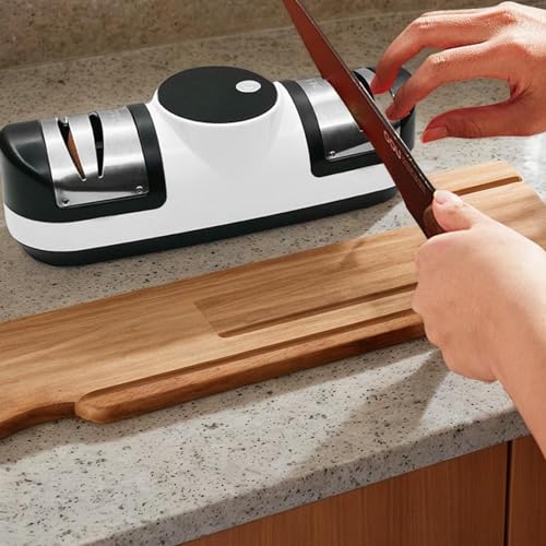 Electric Knives Sharpener, Handheld Knife Sharpeners, USB Rechargeable Knife Sharpener, 3-Speed Electric Knife Sharpener, Quiet Knife Sharpening Tool, LED Display Knife Sharpener, - immagine 3