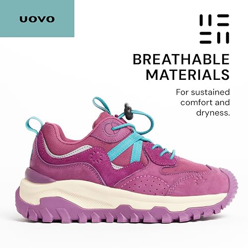 UOVO Kids Waterproof Hiking Shoes – Non-Slip Outdoor Trail Sneakers for Boys & Girls, Lightweight Breathable Trekking Boots3