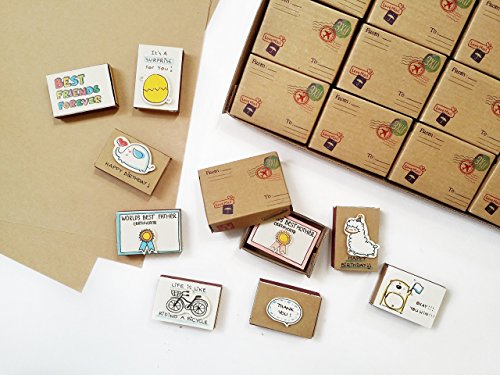 "Matchbox-Card" Assorted All Occasion 3XU Box Set 12 Pack, Fun Alternative to Greeting Cards, Birthday Card, Love Card, Friendship Card, Card for Mother, Card for Father, Card for Her, for Him - ST004