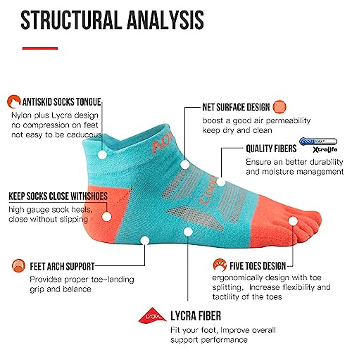 AONIJIE Five Toe Socks for Men and Women High Performance Running Socks Breathable Five Finger Socks for Hiking Cycling4