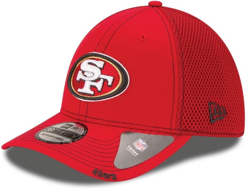 New Era Unisex-Adult NFL 39thirty Neo 2 Stretch Fit Cap (as1, Alpha, m, l, San Francisco 49ers Red, Medium/Large)