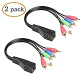 Relper-Lineso 2 Pack 5 RCA to RJ45 Component Video with Stereo Audio Over Cat5 / Cat6 Extender, Transmitter and Receiver(5 RCA to RJ45 Cable)