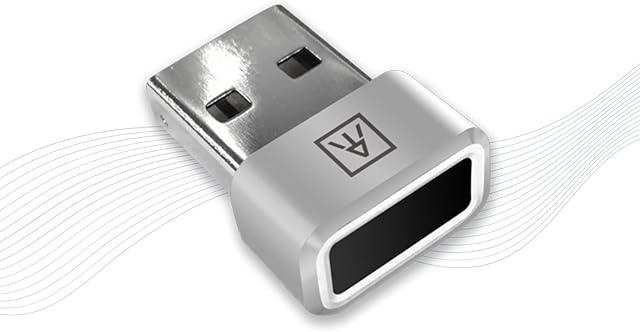 AUTHENTREND ATKey.Hello USB, Windows Hello Fingerprint Reader for PC or Laptop, FIDO U2F Authentication, Certified Biometric Mini Security Key Dongle, Safe Account Login