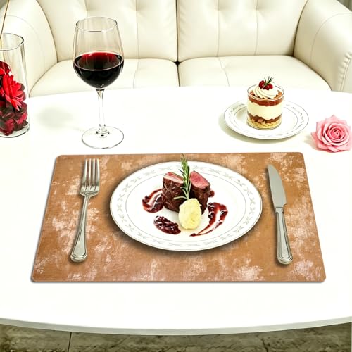 SHUFGY Faux Leather Placemats Set of 6, 11.8"x17.7", Apricot by SHUFGY - Used condition - Image 8