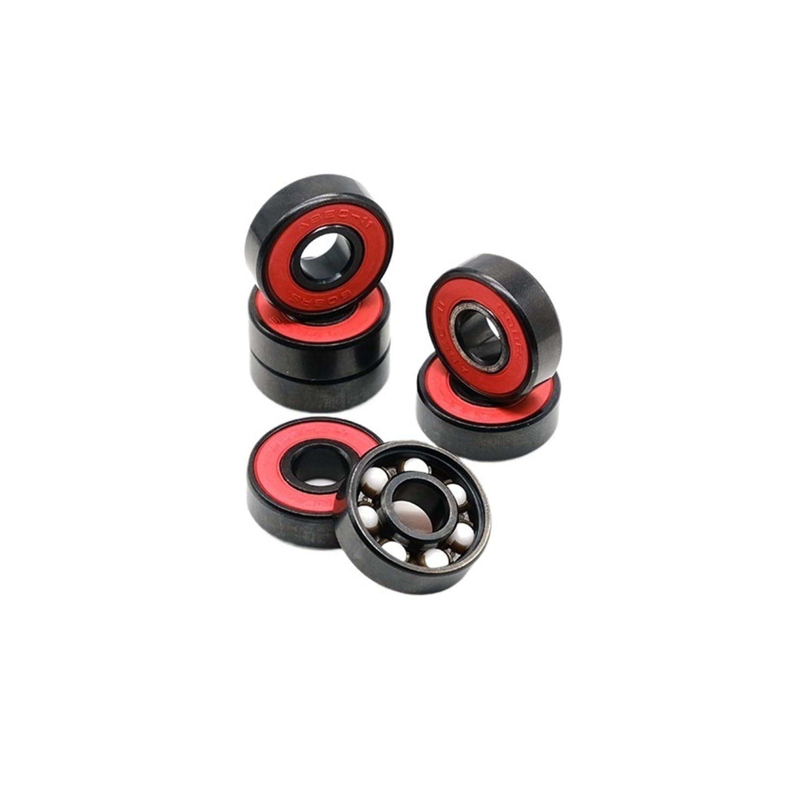 8 pièces 608 2RS roulement en céramique Hybride ABEC-11 8x22x7 Mm Skateboard Spinner céramique nitrure Pro série 608 roulements à Billes en céramique