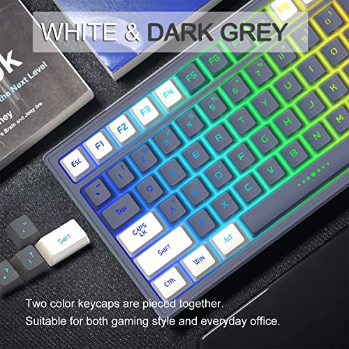 Lexonelec Wireless Gaming Keyboard Chroma Rgb Lighting, Long-Lasting Rechargeable 2000Mah Battery, Dual Color Water Resistant Mechanical Feeling Wireless Keyboard For Pc Mac Ps4 Xbox #TOP4