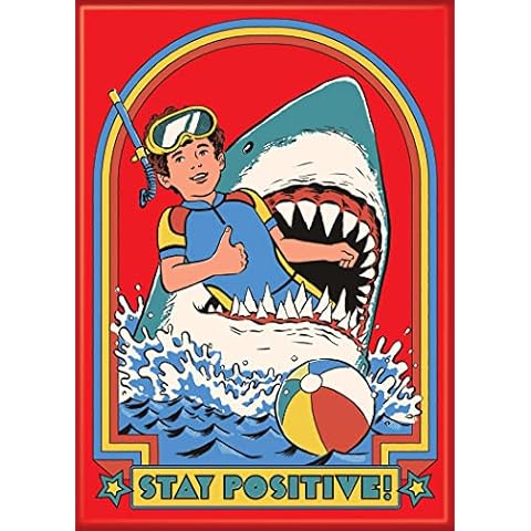 Ata-Boy Steven Rhodes Stay Positive 2.5" X 3.5" Magnets for Refrigerators and Lockers Cover