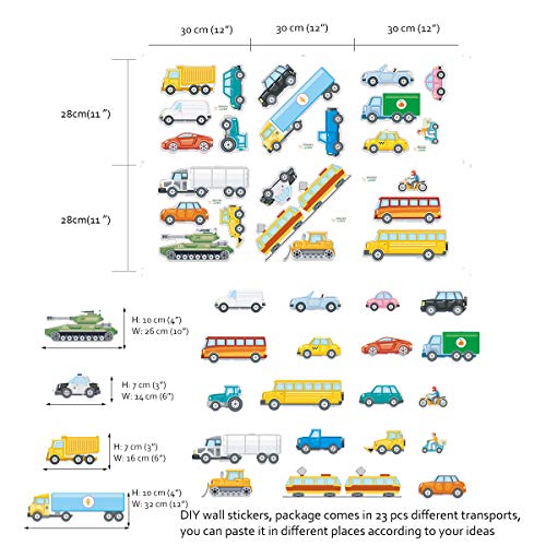 Runtoo Car Vehicles Wall Decals Road Transportation Wall Stickers For Kids Nursery Boys Playroom Decor #TOP3