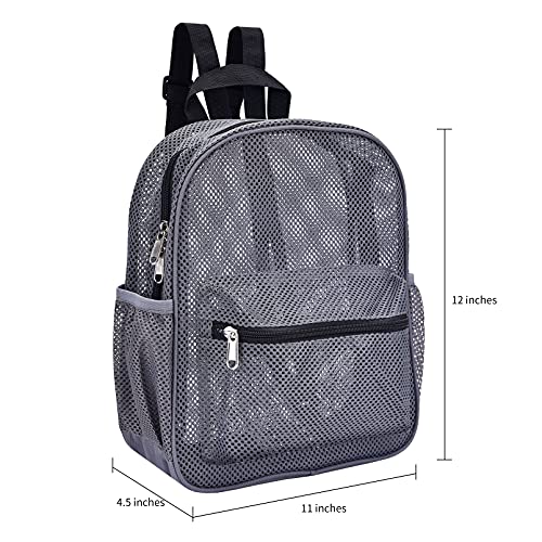 MAY TREE Grey Mesh Backpack for School, Beach, Swimming, Outdoor Workout, Fitness, Travel, Sports Equipment Storage - Transparent, Durable Polyester Mesh4