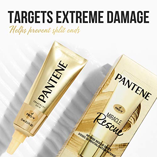 Pantene Hair Mask Miracle Rescue Shots, Intensive Repair Treatment For Damaged Hair, 4 Count 0.5 Oz Each, Twin Pack #TOP7
