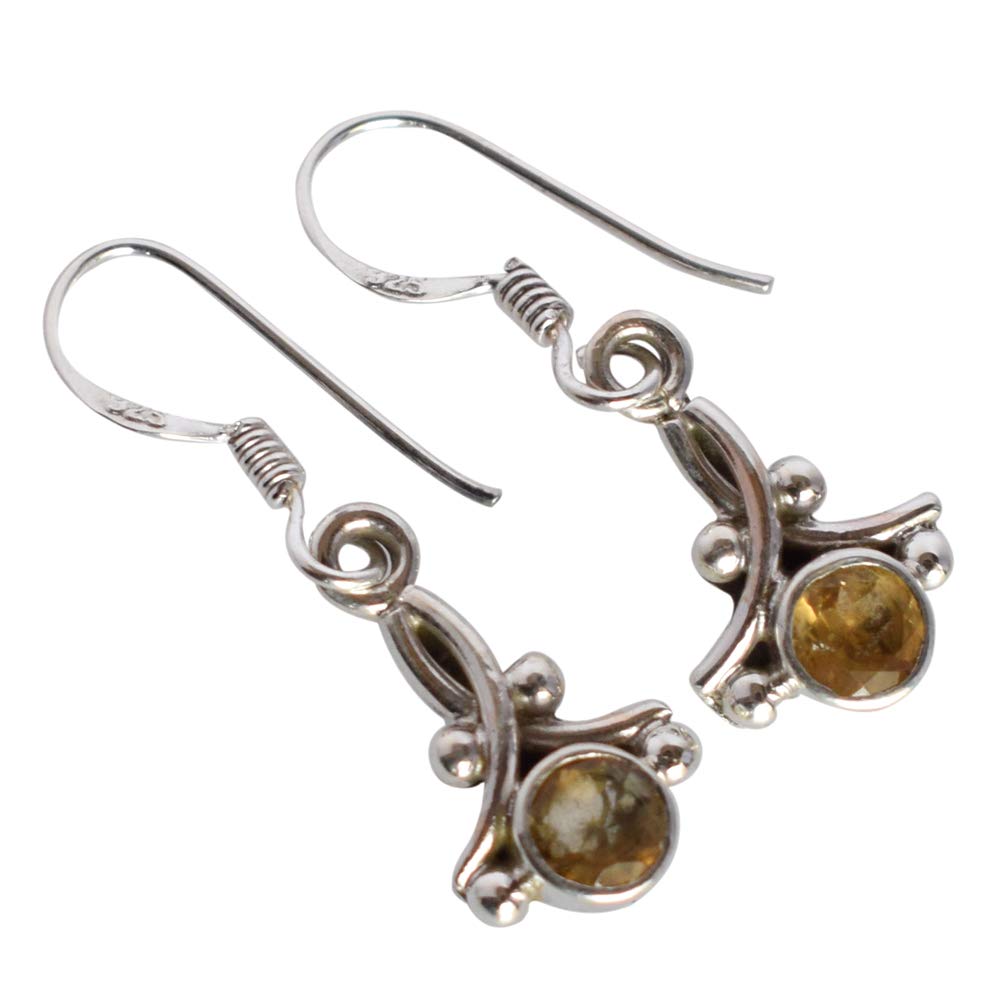 Boucles d'oreilles citrine argent sterling 925, le cadeau idéal - 6