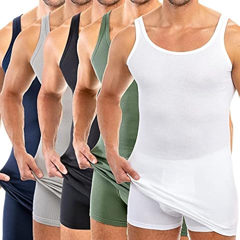 HERMKO 3007 3-Pack Extra-Long (Approx. 10 cm+) Men's Tank top Vest in 100% bio-Cotton, Size:XX-Large, Colour:White Cover