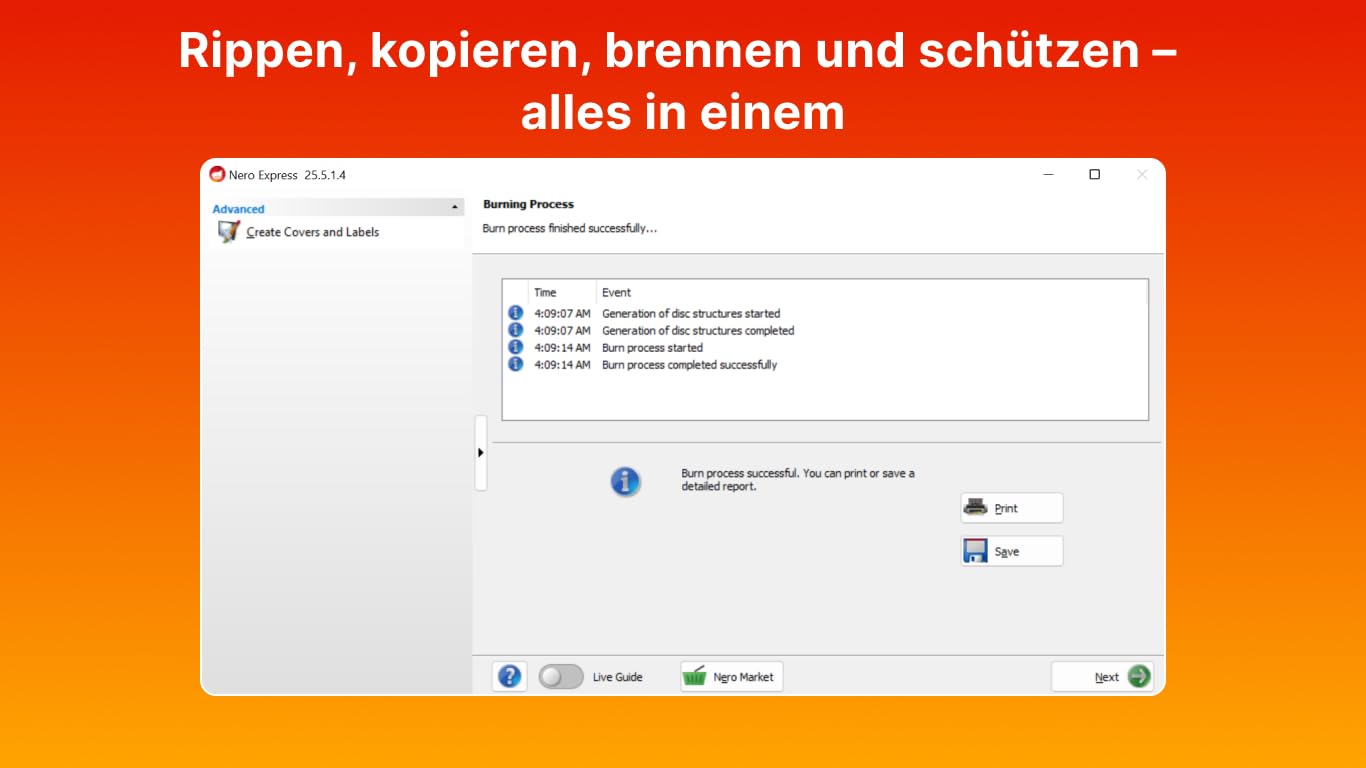 Nero Burning ROM 2026 | Das Original | Brennprogramm | CD DVD Bluray Brennen | Rippen | Kopieren | 1 PC | Windows 11 / 10 / 8 / 7