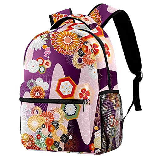 Sac à dos de voyage et campus coloré avec porte-bouteille pour filles et garçons