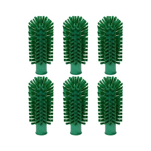 SPARTA Industrial Tank Brush Head Pipe Brush Head, Drain Brush with 3/4" Thread Hole (Handle Not Included) for Commercial Use, Plastic, 5.7 x 2.5 Inches, Green, (Pack of 6)