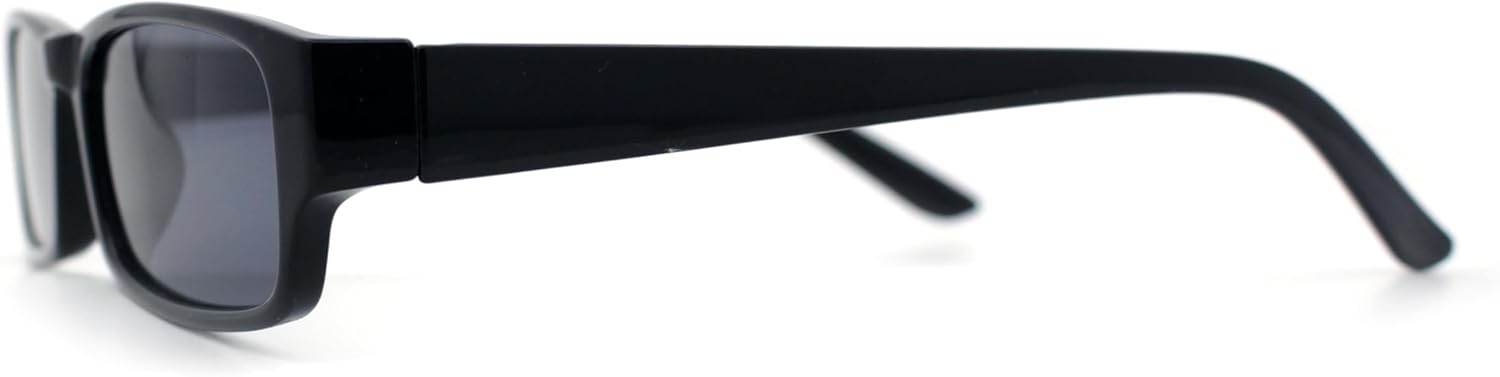 Mens Small Face Snug Fit Color Lens Rectangular Plastic Frame Sunglasses - Image 7