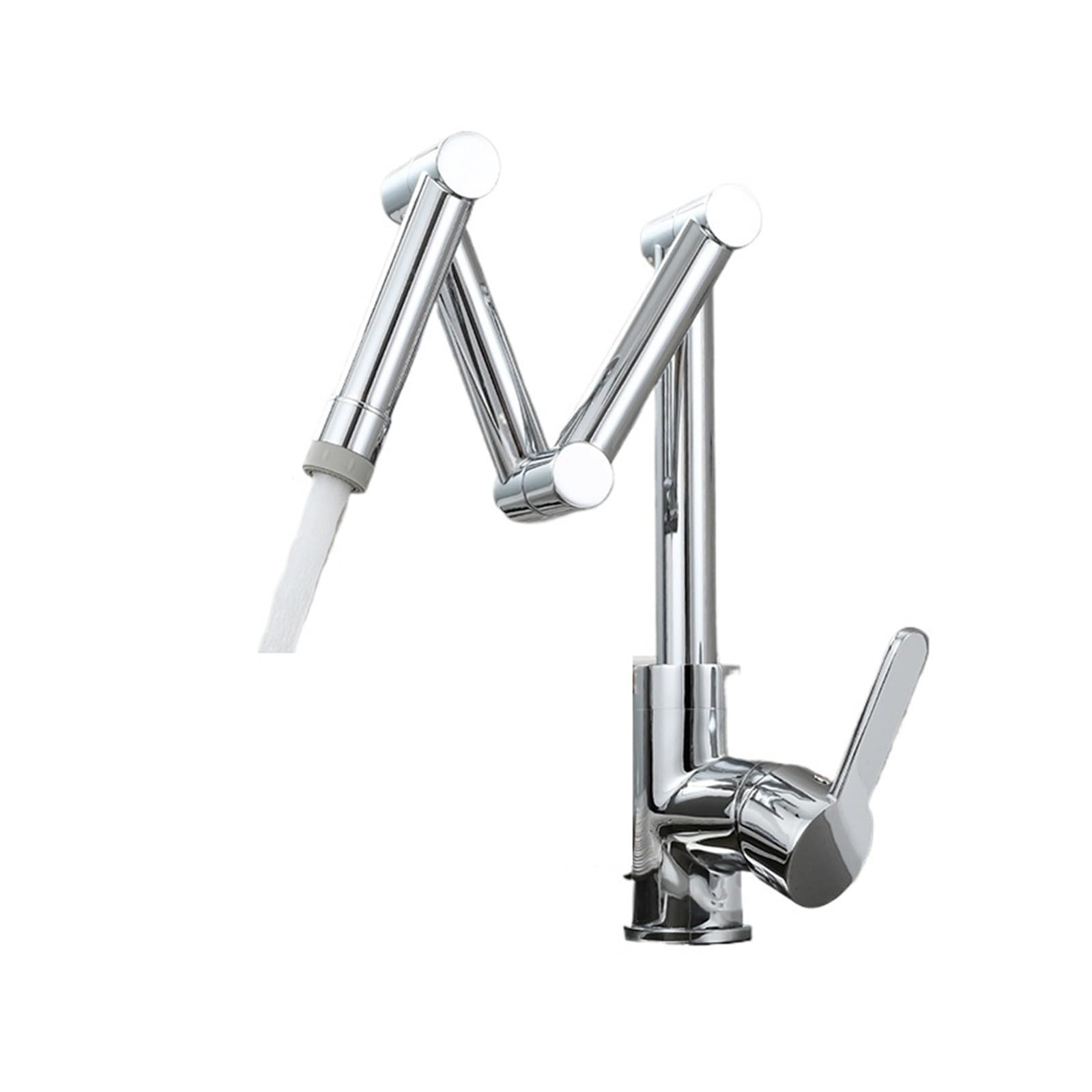 ZQFHSX Pot Filler Faucet Deck Mounted Three-Section Extension Folding Kitchen Tap Triple Joint Swing Arm for Hot and Cold Most Scenarios(2 Function Chrome)