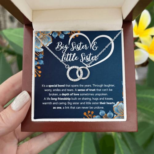 To My Sister Necklace | Gift from Sisters with Message Card & Gift Box | Big & Little Sisters Jewelry | Stainless Steel Necklace for Birthday, Christmas, or Friendship4