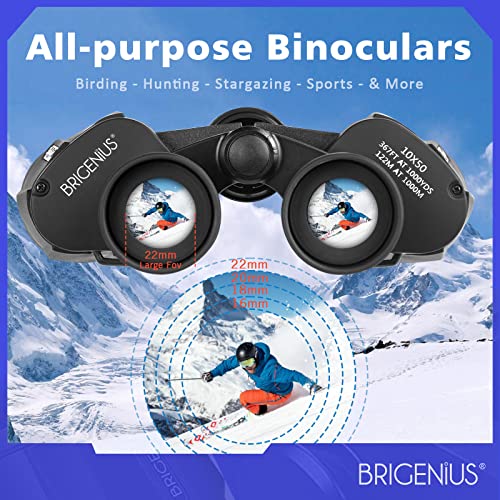 BriGenius 10x50 Binoculars for Adults Bird Watching,Super Bright High Power Binoculars with Low Light Night Vision… - Image 3