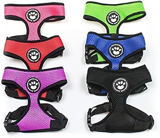 PaddingPaws Waterproof Soft Mesh Fabric Dog Puppy Pet Adjustable Harness Lead Leash Clip (XS, Pink)