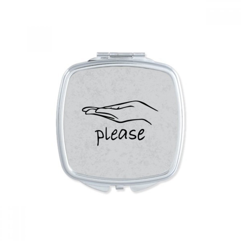 Miroir compact Humilité Noir portable pour retouches maquillage en voyage