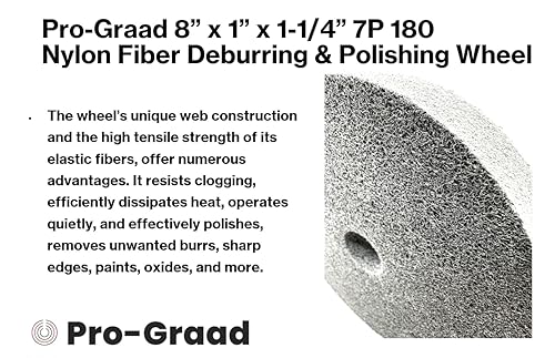 Image of Nylon Fiber Deburring Wheel 8 inch x 1 inch x 1-1 /4 inch 7P Hardness 180Grit Silicon Carbide Brushed Polishing Buffing Unitized Wheel for Bench Grinder Buffing Machine with Adapter for 1 /2 5 /8 3 /4 Arbor
