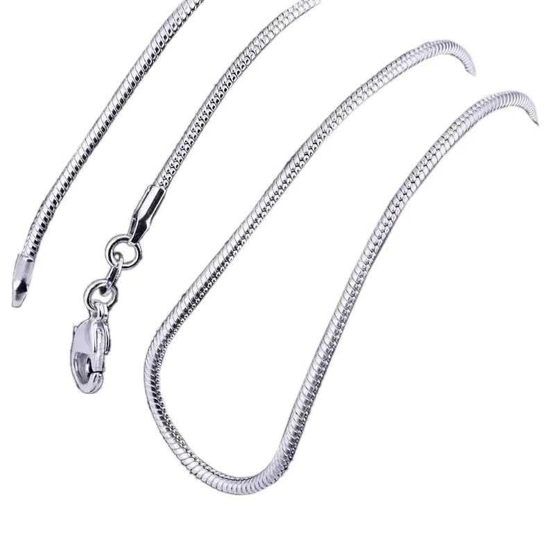 YTXXDEUS 2025 Upgraded 5 Pcs 925 Sterling Silver 2MM Snake Chain Necklace for Women DIY Jewelry Making - 18 Inch