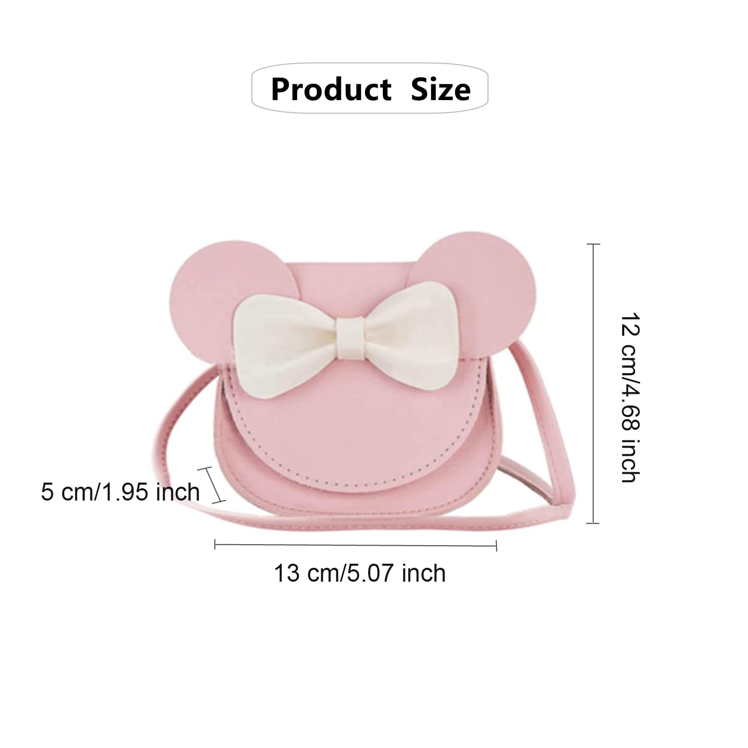 Shirene Mała Myszka Kokarda Kokarda Crossbody, Mała Dziewczynka Torebka Na Ramię Kokarda Klapka Mini Magnetyczna Klapka Torba Regulowany Pasek Torba Na Ramię Dla Dziewczyn Dzieci Maluch Nastolat