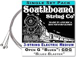 Electric Medium "Blues Blaster" 3-String Cigar Box Guitar Strings - Low Open G - GDG