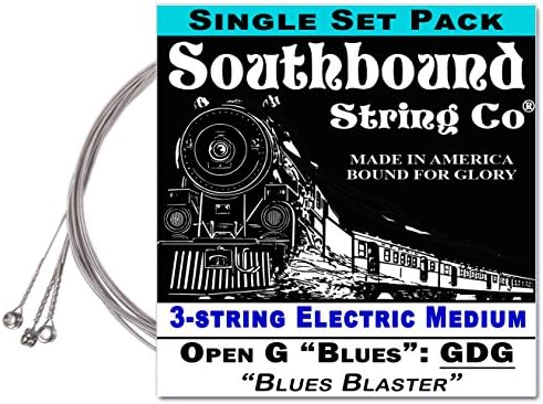 Electric Medium "Blues Blaster" 3-String Cigar Box Guitar Strings - Low Open G - GDG