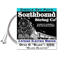 Electric Medium « Blues Blaster » 3-String Cigar Box Guitar Strings – Low Open G – GDG c - Les Beatles, Paul McCartney, John Lennon, RIngo Starr, George Harrison