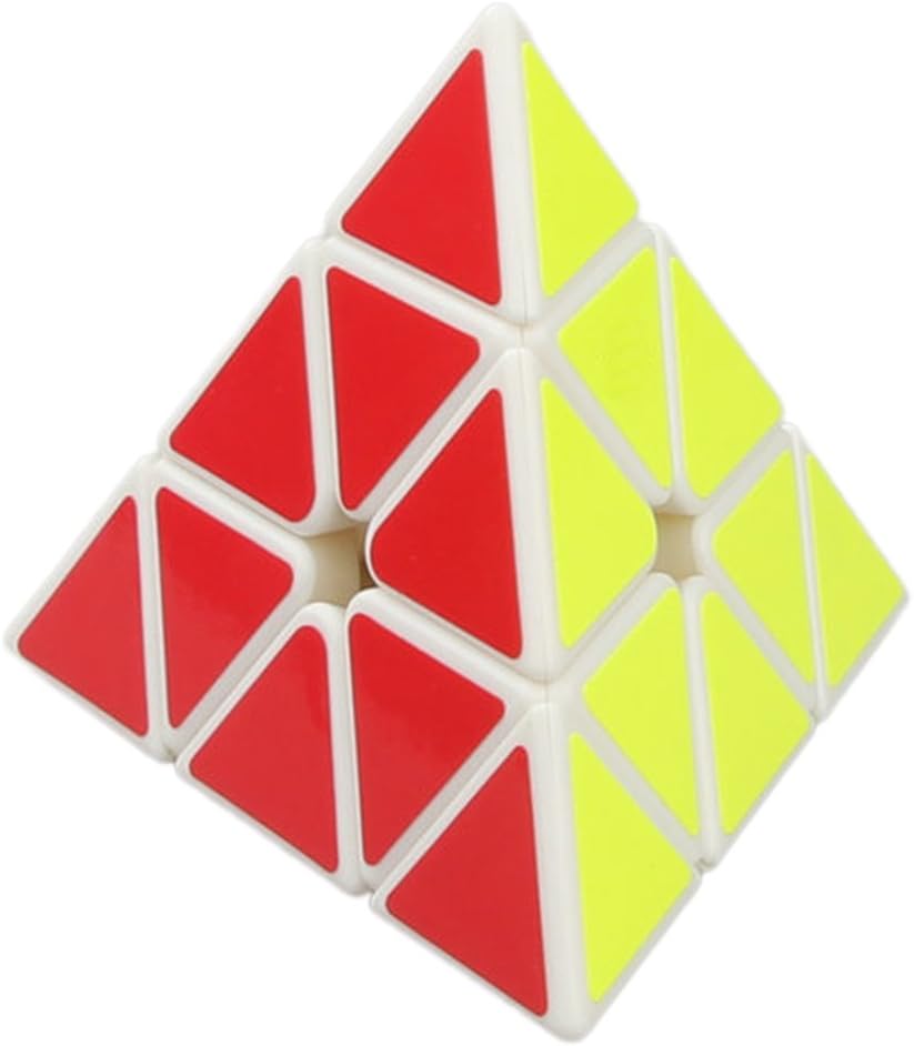 Willking Pyramid Speed Magic Triangle Cube Twisty Puzzle for Kids Intelligence Development,White