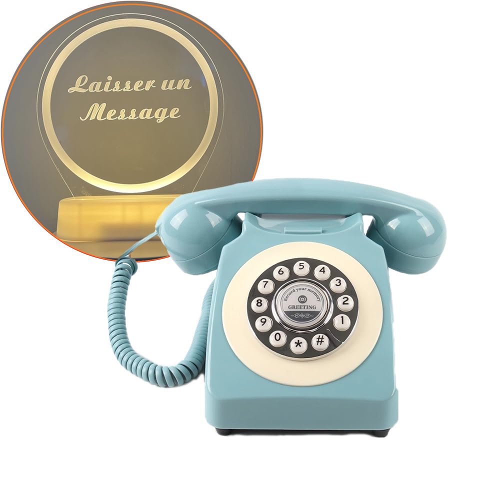 Księga Gości Telefon Ślubna Audio, Księga Gości Retro Klasyczne rzemiosło na Wierzeczoło, Rocznica Ślubu (Niebieski)