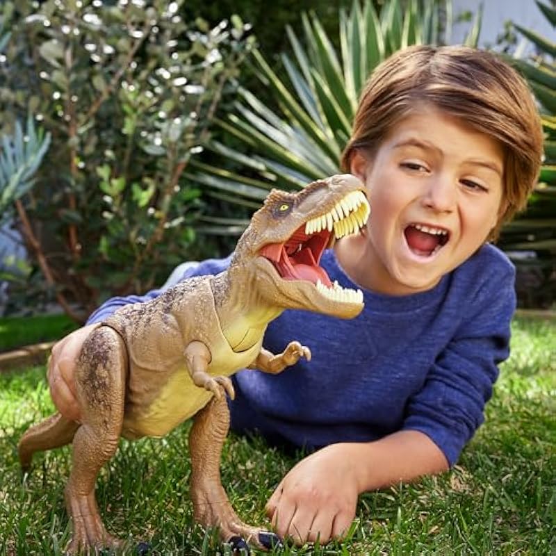 Mattel Jurassic World Super Battle Attack Roar T-Rex Dinosaur Toy 4 살 전체 길이 : 약. 54.6cm HXF53 1 슈퍼 전투 공격 상세이미지 2
