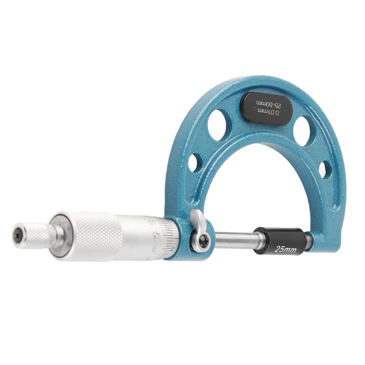 Micromètre extérieur 25-50 mm Micromètre Externe de Haute précision Outil de Mesure d'épaisseur en Acier Inoxydable Précision de 0,01 mm avec clé et boîte en Plastique