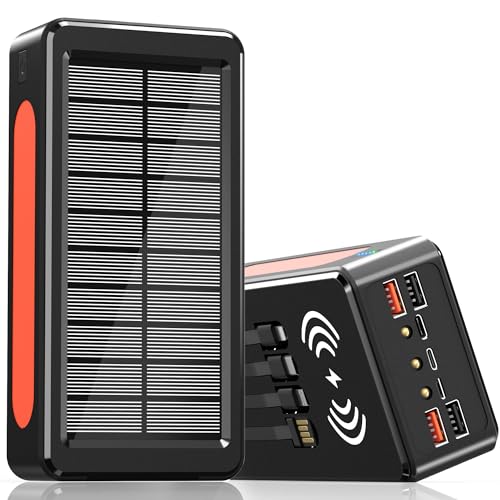 2025 Newest 56800mAh 65W Huge Capacity Solar Power Bank Portable Charger, Fast Charging Phone Charger, 11 Charging ports, Digital Display& Bright Flashlight, for iPhone,Tablets