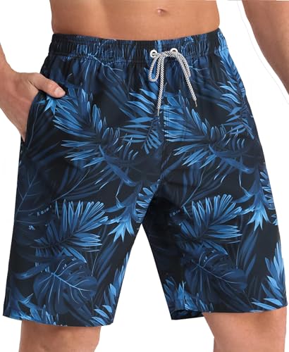 Image of APTRO Men's Long Swim Trunks with Mesh Lining Beach Bathing Suits Board Shorts Swimwear with Pockets and No Mesh