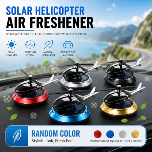 Image of solar helicopter for car dashboard air freshener (Multicolour)