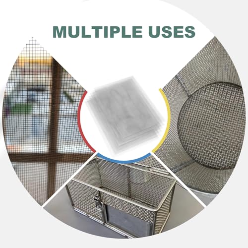 6pcs chayufun 304 stainless steel wire mesh screen 1mm hole 20 mesh no rust and sturdy easy to cut heat-resisting metal mesh for vent window screen mesh cage filter mesh diy projects etc