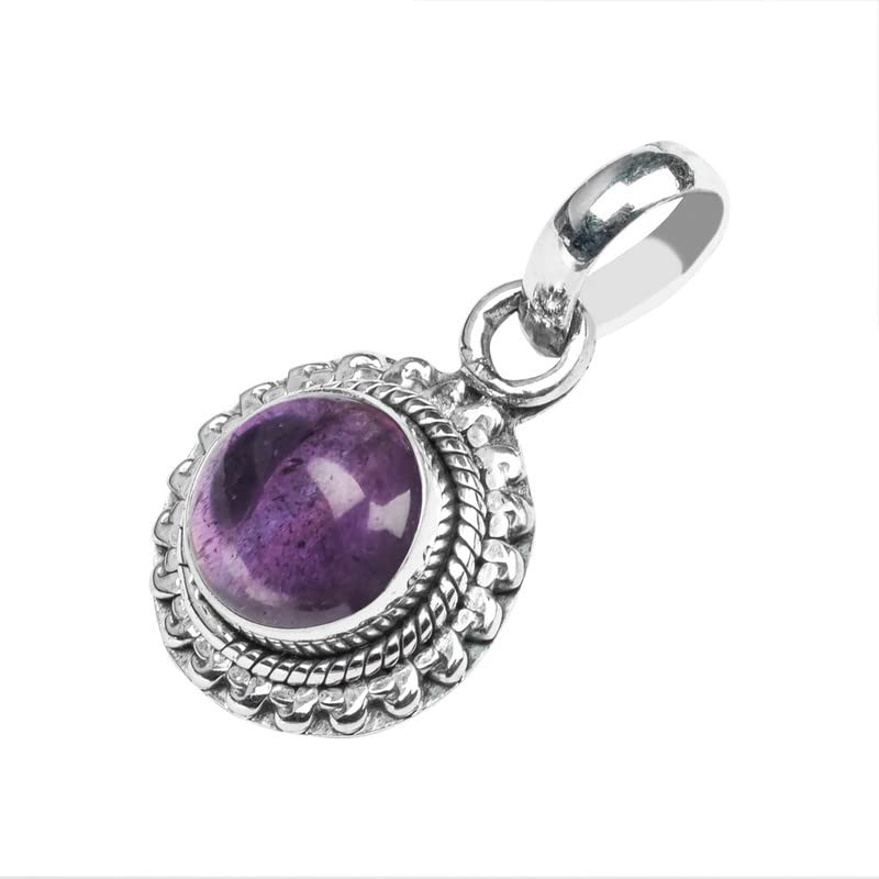 Miniatura 2 de Amethyst Stone Pendant, Handmade 925 Sterling Silver Pendant, Silver Gemstone Pendant, Bohemian Jewelry, Sterling Silver Pendant for Women,
