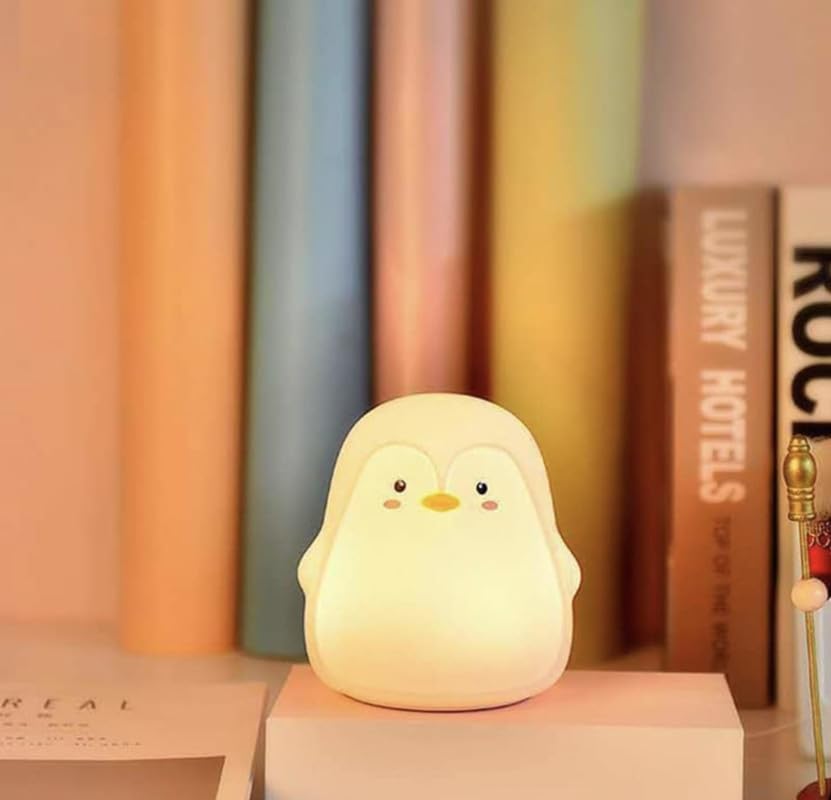 Image of Desidiya Penguin Rechargeable Silicone Night Lamp - Arctic LED Penguin Lamp, Kids Night Light, Nursery Decor, Birthday Gift, Silicone LED Light