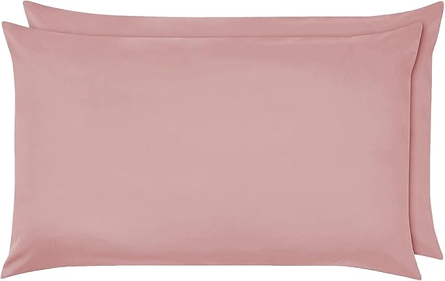 SeventhStitch Pink Housewife Pillow Cases 100% Egyptian Cotton 2 Pack Bed Pillows Cover Envelope Closure Pillowcases (50 x 75 cm) (Pink)